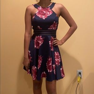 Blue and Pink Floral Dress